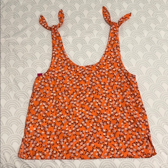 SO orange floral tank top - Picture 2 of 4